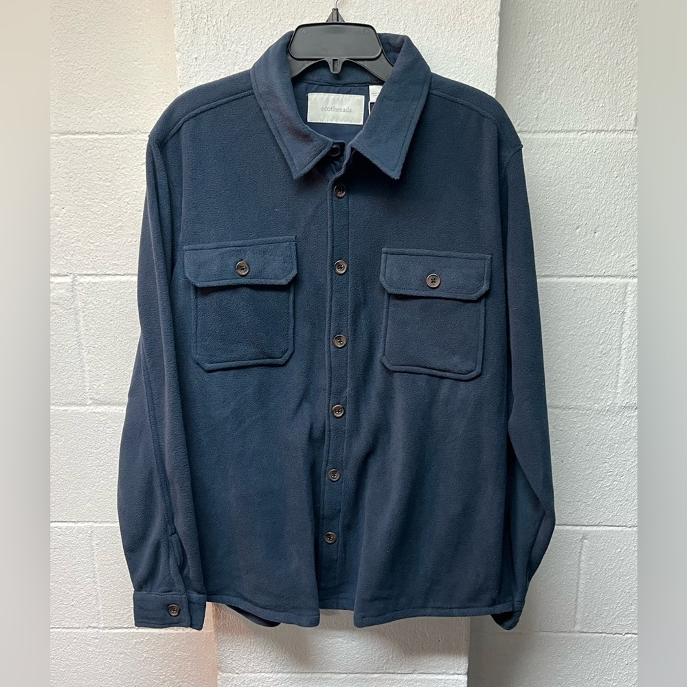 Ecothreads Navy Men's Sweater Fleece
Shirt Jacket- L